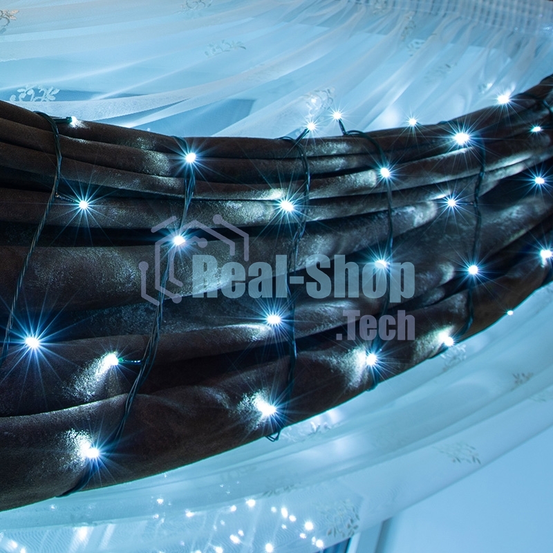 Гирлянда светодиодная универсальная 200 LED БЕЛЫЕ 20 метров, с контроллером