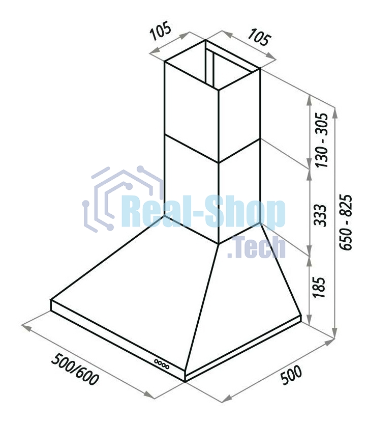 Вытяжка каминная Maunfeld Aire 50 белая, 50 см, 500 куб. м/ч, 48 дБ