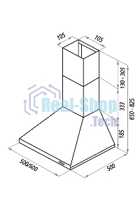 Вытяжка каминная Maunfeld Aire 50 белая, 50 см, 500 куб. м/ч, 48 дБ