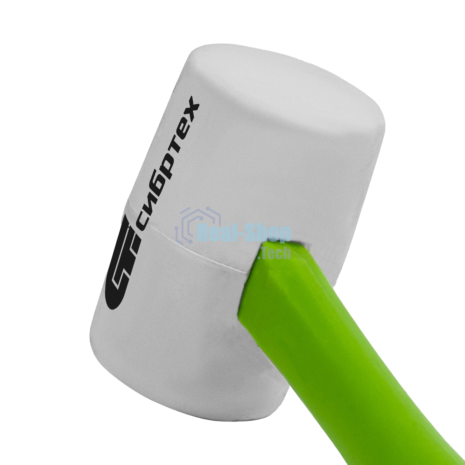 Киянка резиновая Сибртех, 450г, белая резина, фибергласовая рукоятка