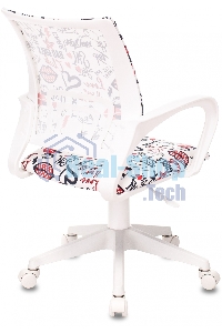 Кресло детское Бюрократ BUROKIDS 1 W мультиколор красные губы крестов. пластик пластик белый