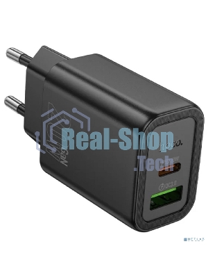 Зарядное устройство Hoco 20Вт, 3А, QC3.0/PD, 1xUSB, 1xType-C, N61, черный, коробка