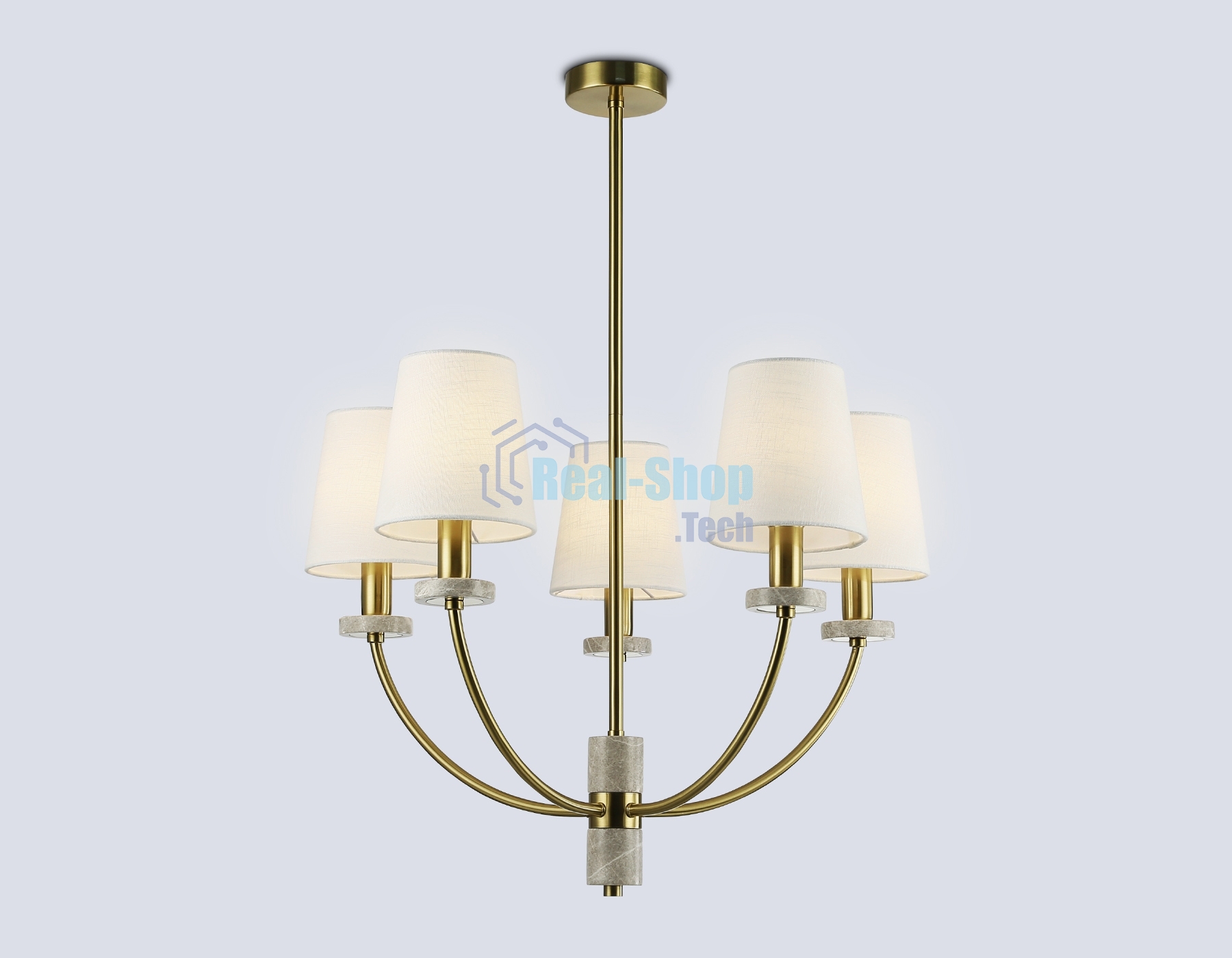 Люстра Ambrella light LH75351/5 SB/WH бронза/белый E14*5 max 40W D630*780