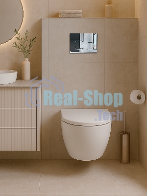 Инсталляция с унитазом комплект BAU IDEAL 6 в 1: унитаз подвесной безободковый торнадо Bau Hotel 53х36, быстросъемное сиденье микролифт, кнопка смыва BAU Strike, хром