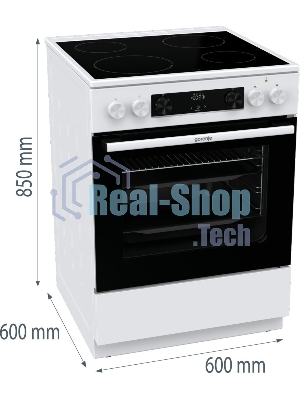 Плита электрическая Gorenje GEC6C40WD белый, конфорок 4 электрических, духовка 71 л, 60 см x 85 см x 60 см