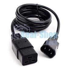 Кабель питания Cablexpert PC-189-1-1, 1.8м, C14- C19, 3x1кв.мм, черный, с заземлением