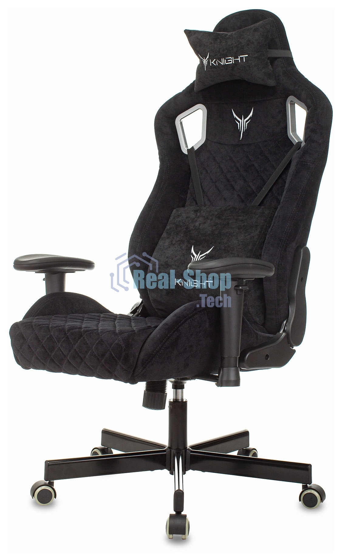 Кресло игровое Бюрократ Knight Outrider Light-20 черный с подголов. крестовина металл