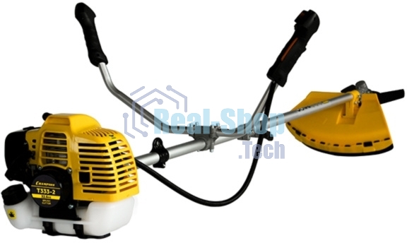 Триммер Champion Т333-2 (2 коробки) разъемн. вал(Мощность 0.9/1.23 кВт/л.с., объем двигателя 32,6 см3, вес 7.2кг, бак 0,85л, используемая леска 1,6-3.0мм, рукоятка U-образная, прямая/разъемная штанга, ширина среза (леска/нож) 400/255, длина штанги 1343 мм