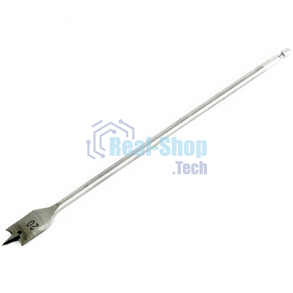 Сверло по дереву Matrix перовое удлиненное, 20 х 300 мм, 6-гранный хвостовик