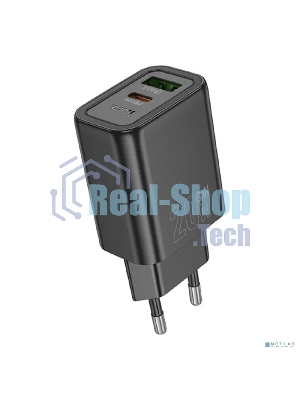 Зарядное устройство Hoco 20Вт, 3А, QC3.0/PD, 1xUSB, 1xType-C, N61, черный, коробка