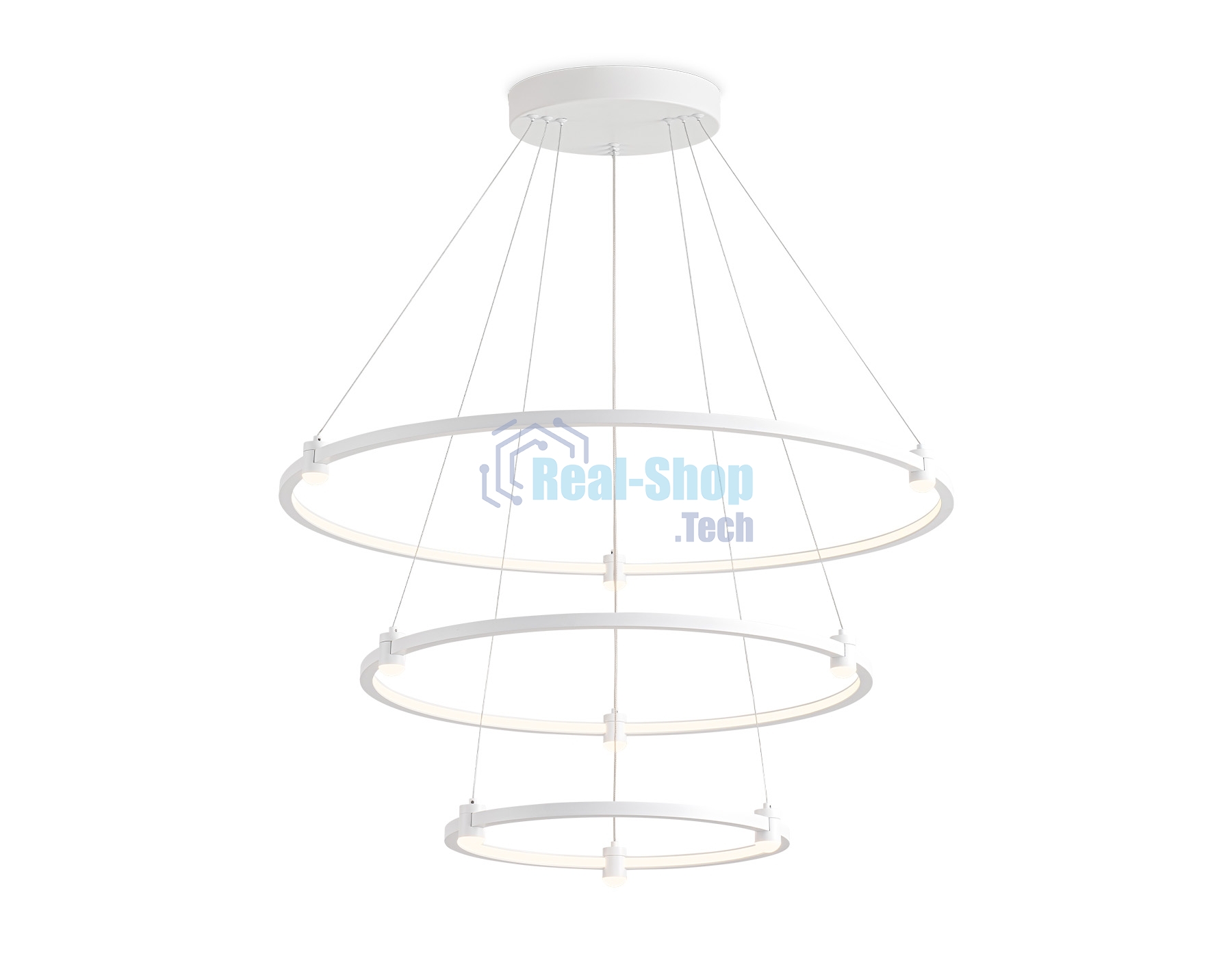 Подвесной светодиодный светильник Ambrella light FL5511/3+9 WH белый 90W 3000K/4200K/6400K D800/600/400*1300 (без ПДУ)