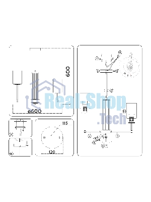 Люстра Ambrella light LH56215/6 BS/FR латунь/белый матовый E27/6 max 60W D600*600