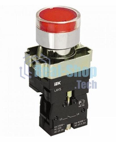 Кнопка LAY5-BW3461 с подсв. красн. 1з IEK BBT50-BW-K04
