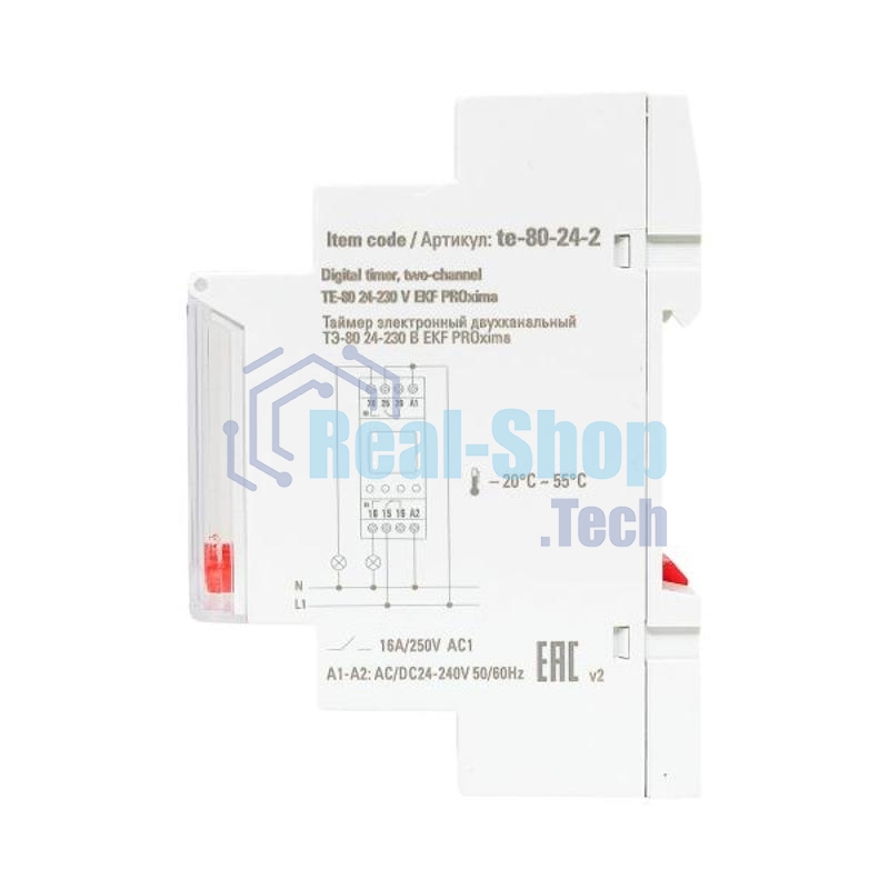 Таймер электронный двухканальный ТЭ-80 24-230В EKF