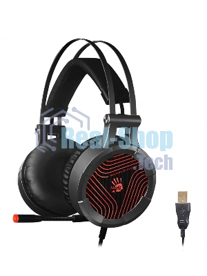 Гарнитура проводная с микрофоном A4Tech G530 черный/серый 1.8м мониторы оголовье