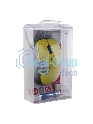 Мышь беспроводная Gembird MUSW-360-LM желтый, 1000 dpi, радиоканал, USB, кнопки - 3