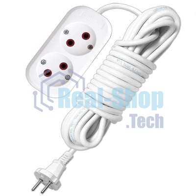 Удлинитель 2х3 м без заземл. 6А IP20 У6-011М ПВС 2х0.75 UNIVersal 011М-03