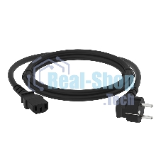Кабель питания Greenconnect GCR-54377 PROF 2.0m, Евровилка угловая - С13, 3*1,0 мм, черный