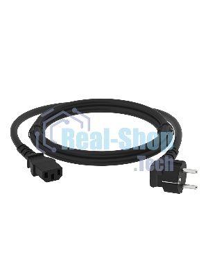Кабель питания Greenconnect GCR-54377 PROF 2.0m, Евровилка угловая - С13, 3*1,0 мм, черный