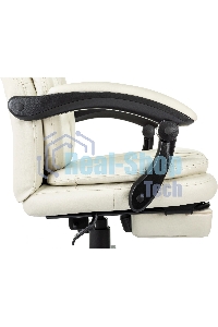 Кресло руководителя Бюрократ CH-868N-BF слоновая кость, эко.кожа, крестов. пластик, подст. для ног