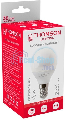 Лампа филам. Thomson Filament TH-B2334 7Вт цок.:E14 свеча 220B св.свеч.бел.хол. Candle (упак.:1шт)