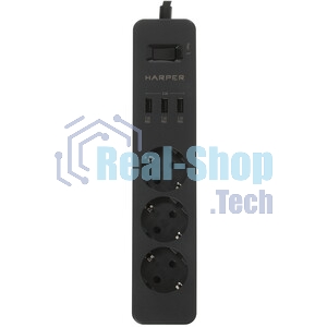 Удлинитель с USB зарядкой HARPER UCH-315 черный