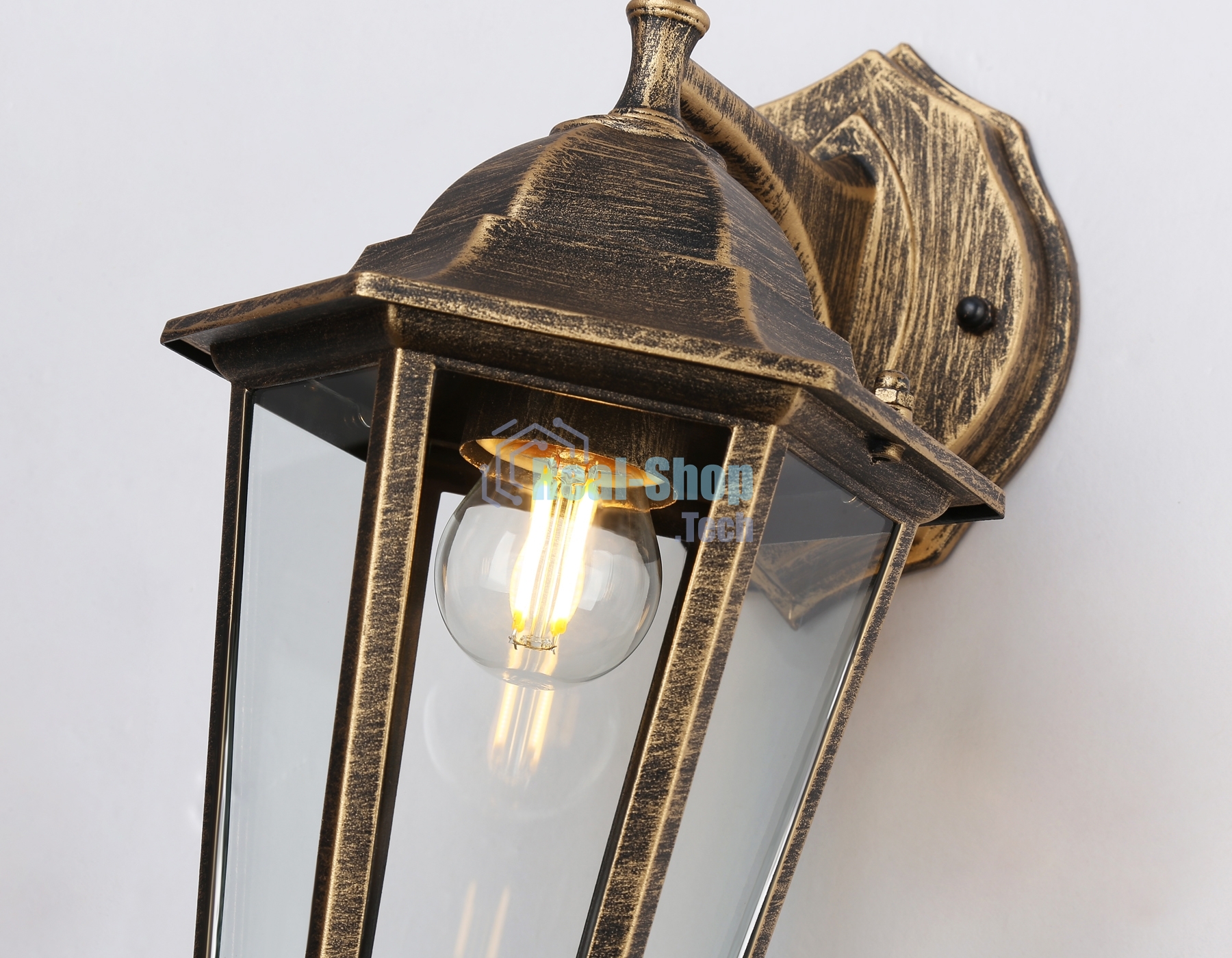 Уличный настенный светильник Ambrella light ST2019 GD/BK/CL золото/черный/прозрачный IP54 E27 max 40W 360*150*210
