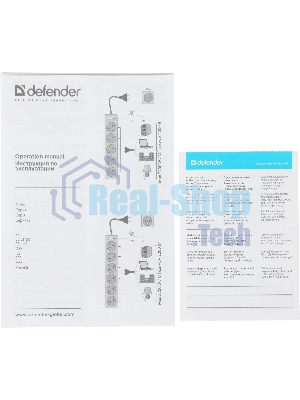 Сетевой фильтр Defender ES, 5.0 м, 5 розеток белый