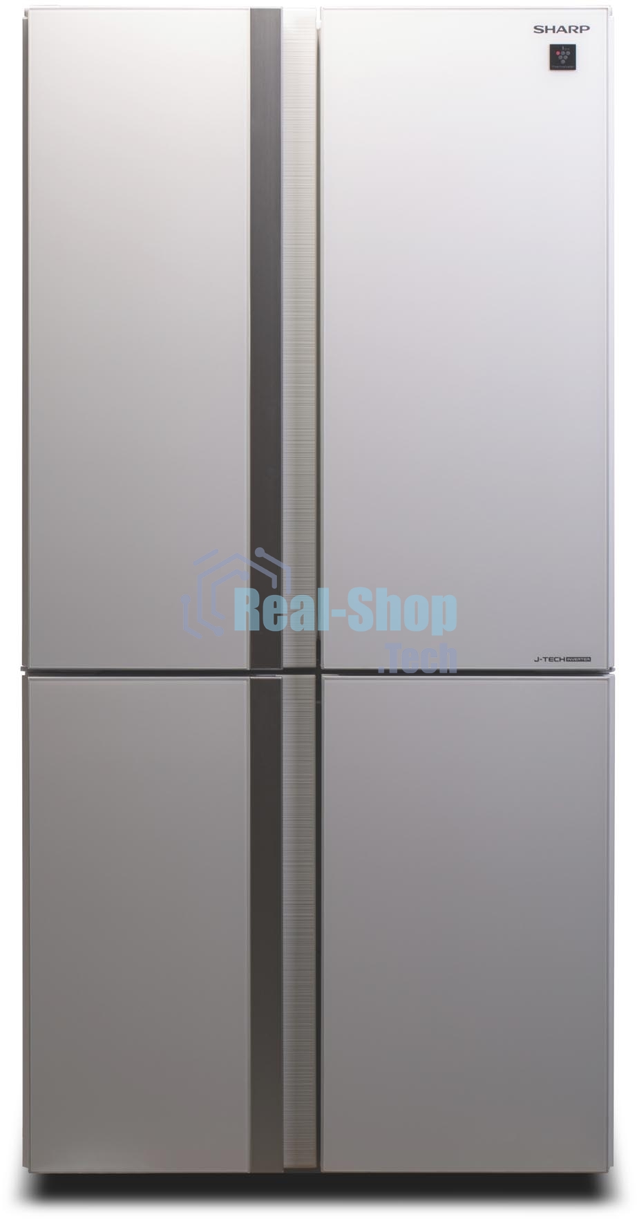 Холодильник Sharp SJGX98PWH белое стекло четырехкамерный 394/211л морозилка снизу