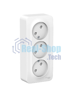 Розетка 3-м ОП Blanca 16А 250В защ. шторки без заземл. изол. пласт. бел. SchE BLNRA001311