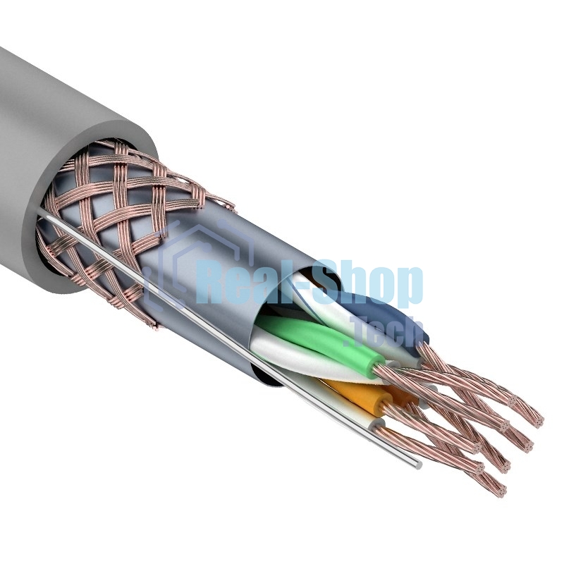 Кабель витая пара Rexant SFTP 4PR 24AWG, cat.5e, STRANDED, бухта 305 м