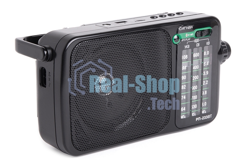 Радиоприемник портативный Сигнал РП-233BT черный USB microSD