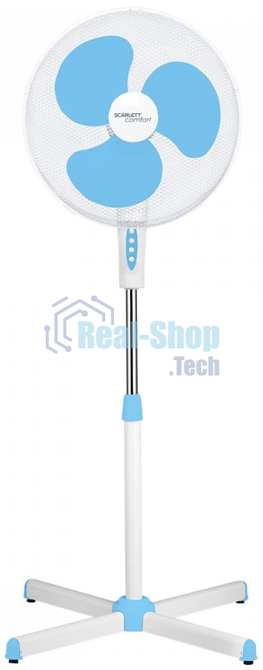 Вентилятор напольный Scarlett SC-SF111B29 45Вт скоростей:3 белый/голубой