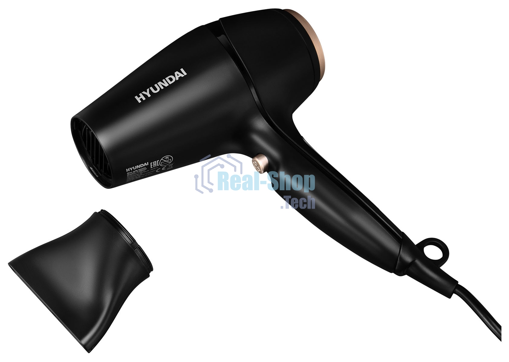 Фен Hyundai H-HD0767 2000Вт черный