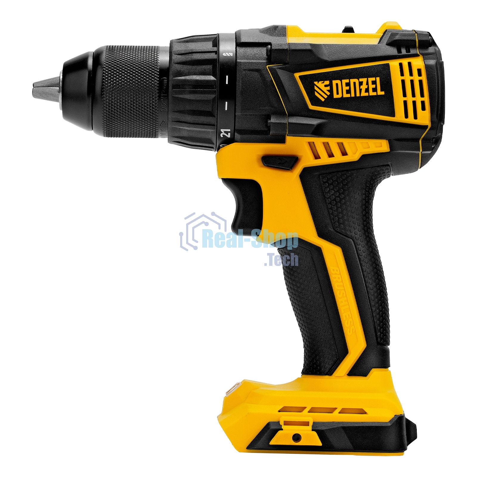 Дрель-шуруповерт аккумуляторная Denzel BLDL-IB-18-0, 18В, Без АКБ и ЗУ