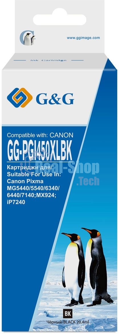 Картридж струйный G&G GG-PGI450XLBK черный (20.4 мл) для Canon MG6340/5440/IP7240