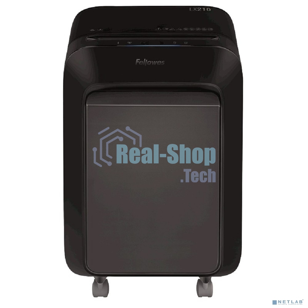 Шредер Fellowes PowerShred LX210 черный (секр.P-4) перекрестный 16лист. 23лтр. скрепки скобы пл.карты