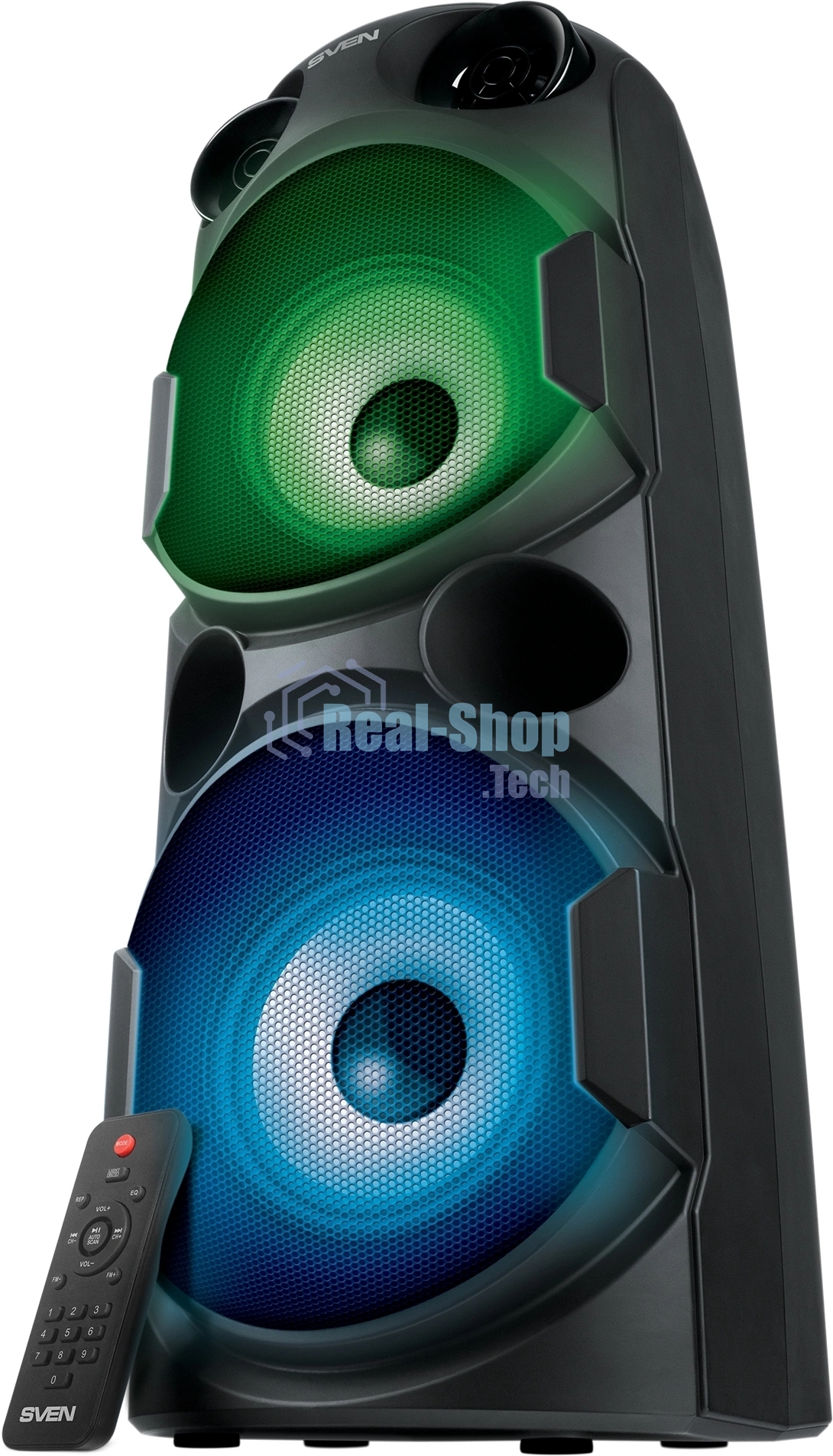 Колонка АС Sven PS-750, черный (80 Вт, TWS, Bluetooth, FM, USB, microSD, LED-дисплей, 2х4400мА*ч)