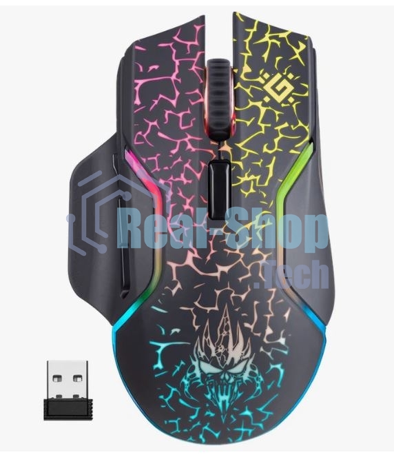 Мышь беспроводная Defender Oneshot GM-067 черный, 3200 dpi, радиоканал, USB, кнопки - 7