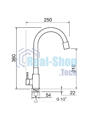 SUS124BL-016F Смеситель для кухни, ø35