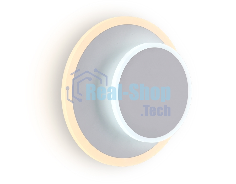 Настенный светодиодный светильник с выключателем Ambrella light FW105 WH/S белый/песок LED 3000K/6400K 15W 240*190*50