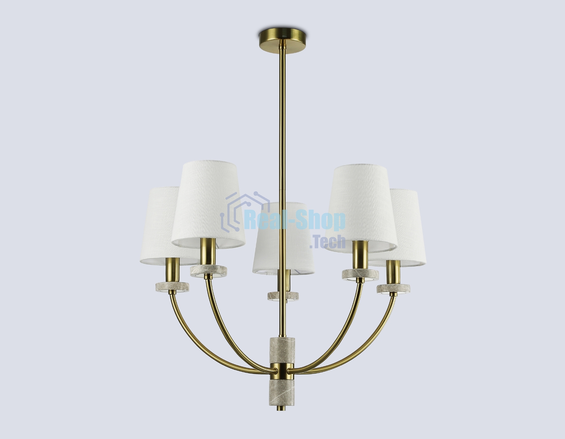 Люстра Ambrella light LH75351/5 SB/WH бронза/белый E14*5 max 40W D630*780