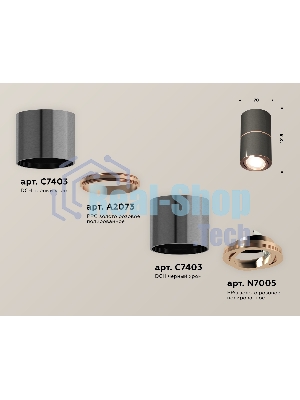 Светильник Ambrella Light XS7403100 DCH/PPG черный хром/золото розовое полированное MR16 GU5.3 (C7403, A2073, C7403, N7005)