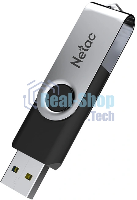 Флешка USB Netac U505 (NT03U505N-064G-32BK), 64Gb, USB 3.0, R/W 110/45, черный/серебристый