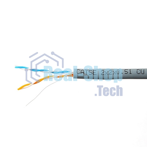 Кабель SkyNet Premium UTP indoor 2x2x0,51, медный, FLUKE TEST, кат.5e, однож., 305 м, box, серый