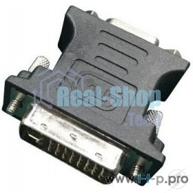Переходник DVI-VGA Cablexpert A-DVI-VGA-BK, 29M/15F, черный, пакет