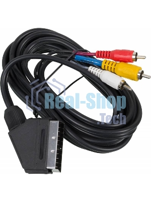 Кабель аудио-видео Ningbo SCART (m)/3хRCA (m) 3м. черный