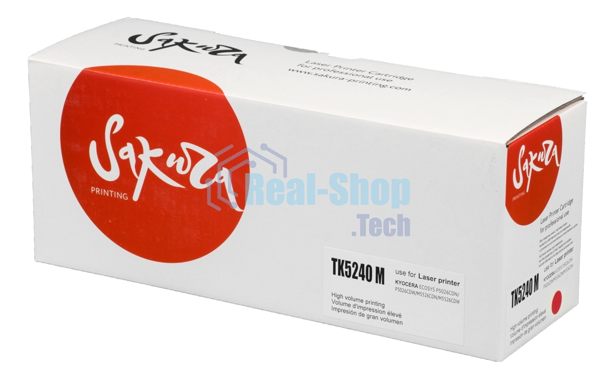 Картридж Sakura TK5240M для Kyocera Mita ECOSYS p5026cdn/p5026cdw/m5526cdn/m5526cdw, пурпурный, 3 000к.