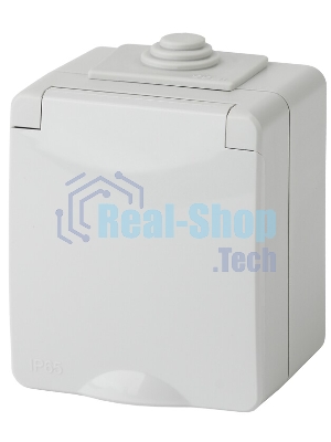 Розетка ЭРА 11-2601-03 2P+E IP65, 16A-250В, ОУ, серый