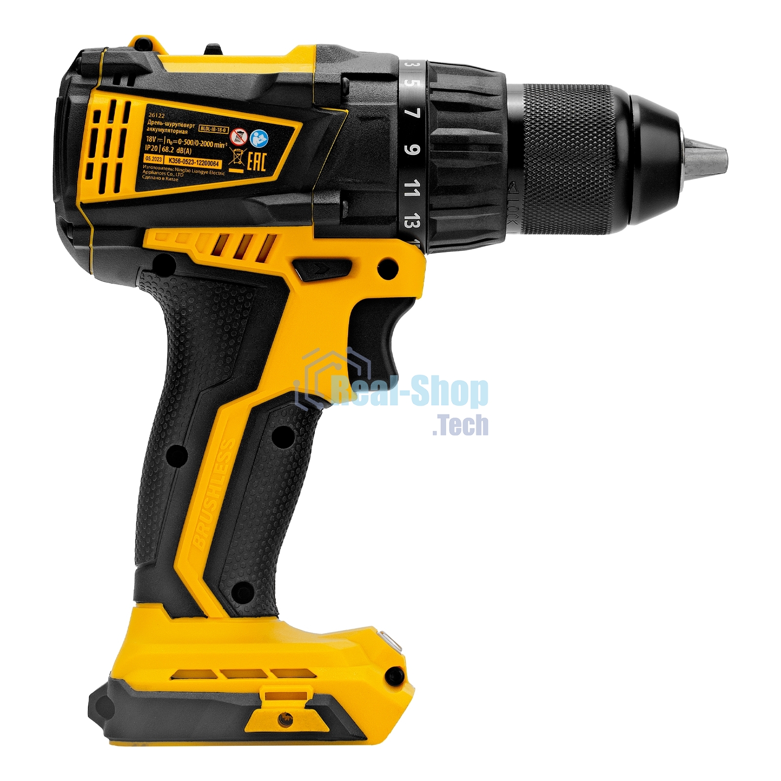 Дрель-шуруповерт аккумуляторная Denzel BLDL-IB-18-0, 18В, Без АКБ и ЗУ